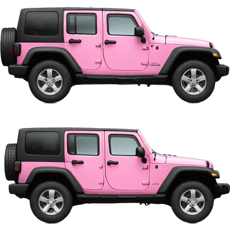 Side view of 1 Pink four door jeep emoji