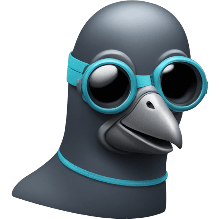 Pigeon with a scuba diving mask emoji