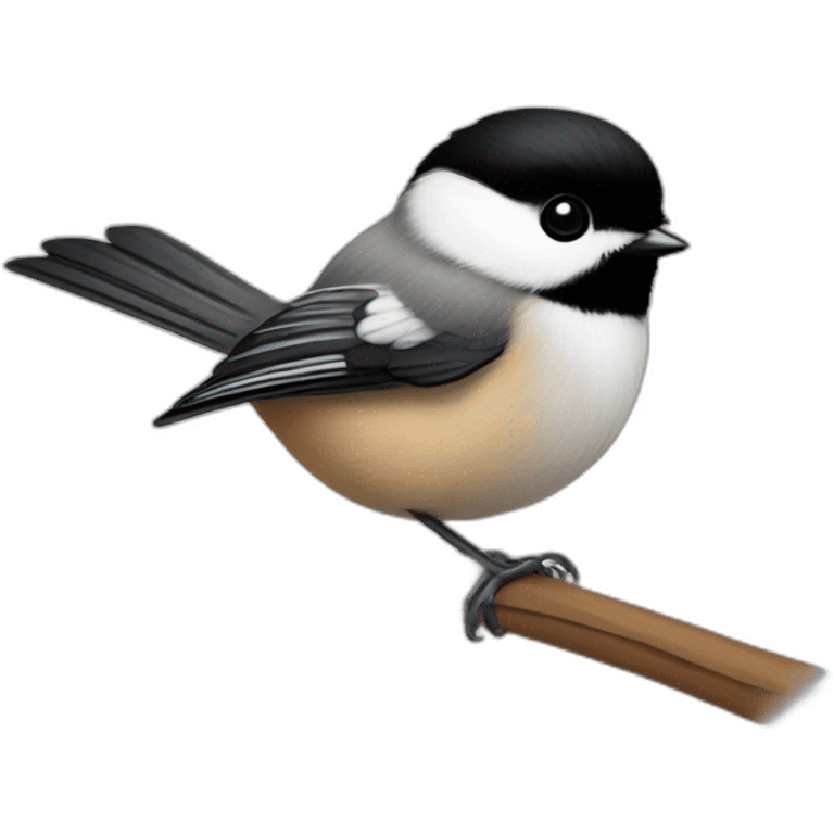 Black capped chickadee with heart eyes emoji