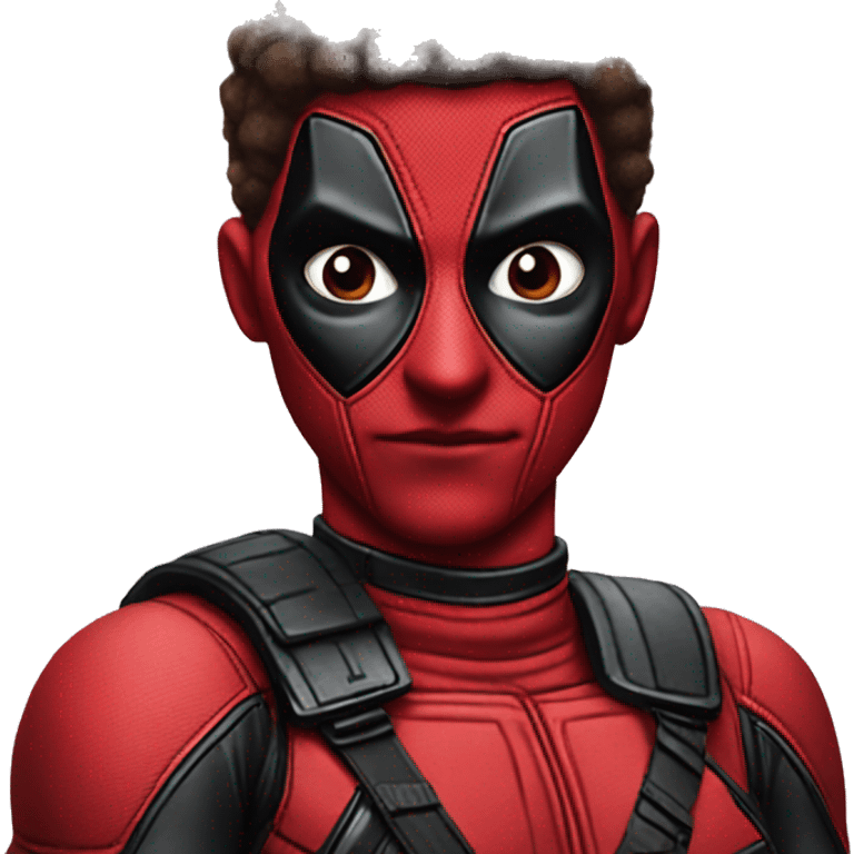 Deadpool look at girl emoji