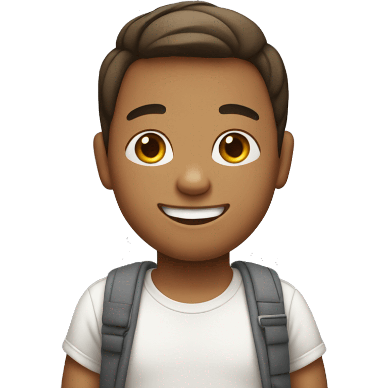 smiling boy in casual setting but pregnant emoji