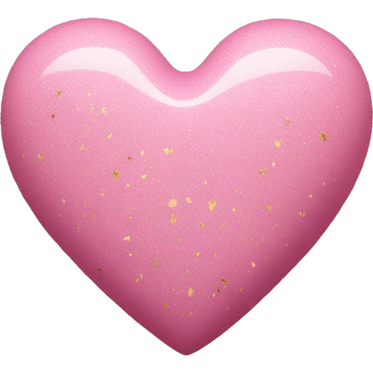 Pink heart with gold glitter emoji