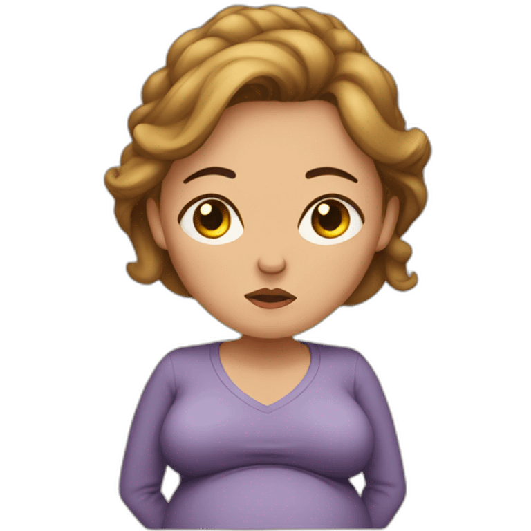 Grumpy pregnant woman emoji