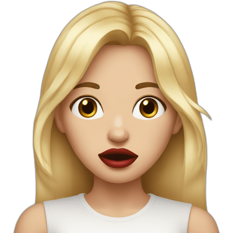 girl-with-manicure-red-lips-and-blond-hair-cowers-her-mouth-in-shock emoji