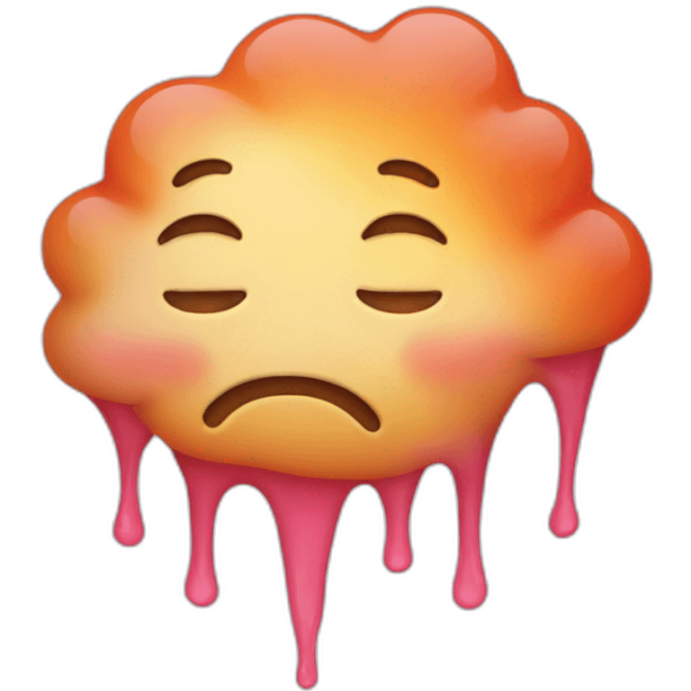 Cute face melting emoji