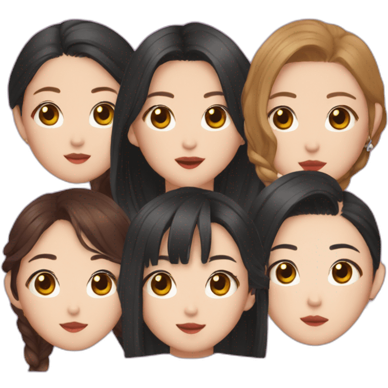 five Asian members of (g)i-dle music group emoji