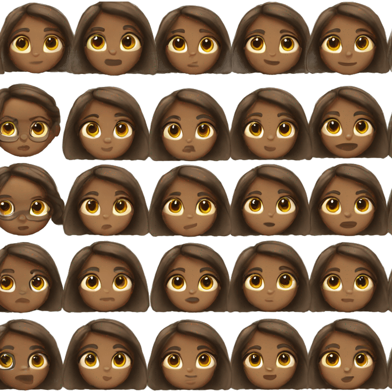 brown girl long hair big eyes oval face emoji