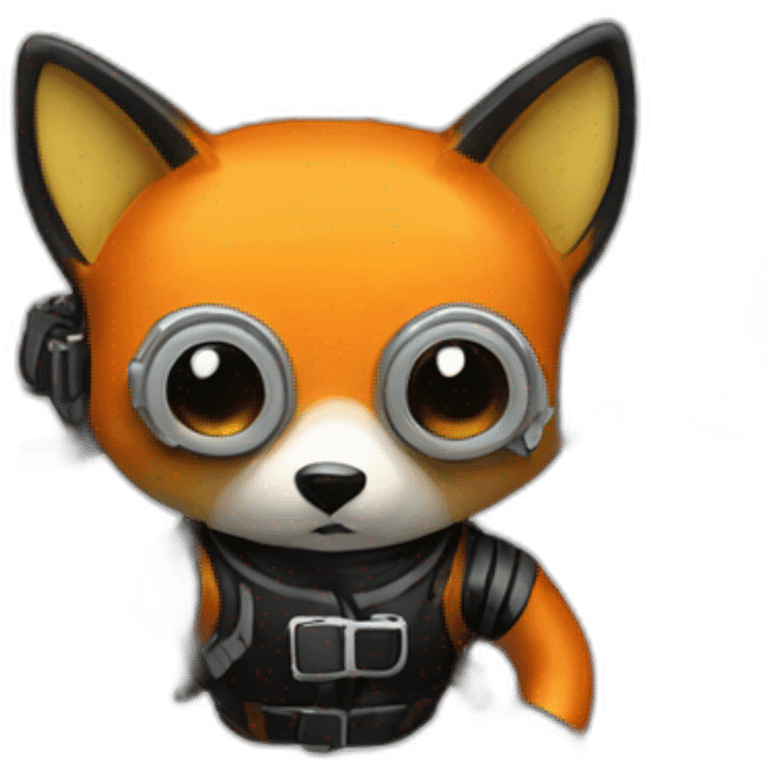 fox in black rubber shiny diving suit emoji