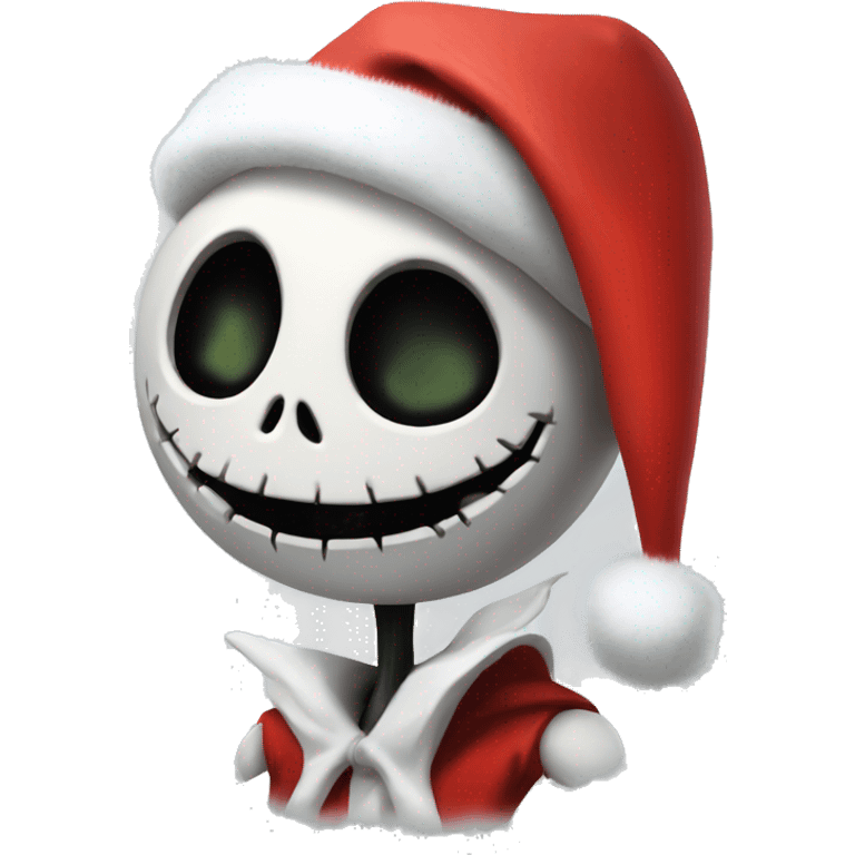 Jack skellington with red Santa hat  emoji