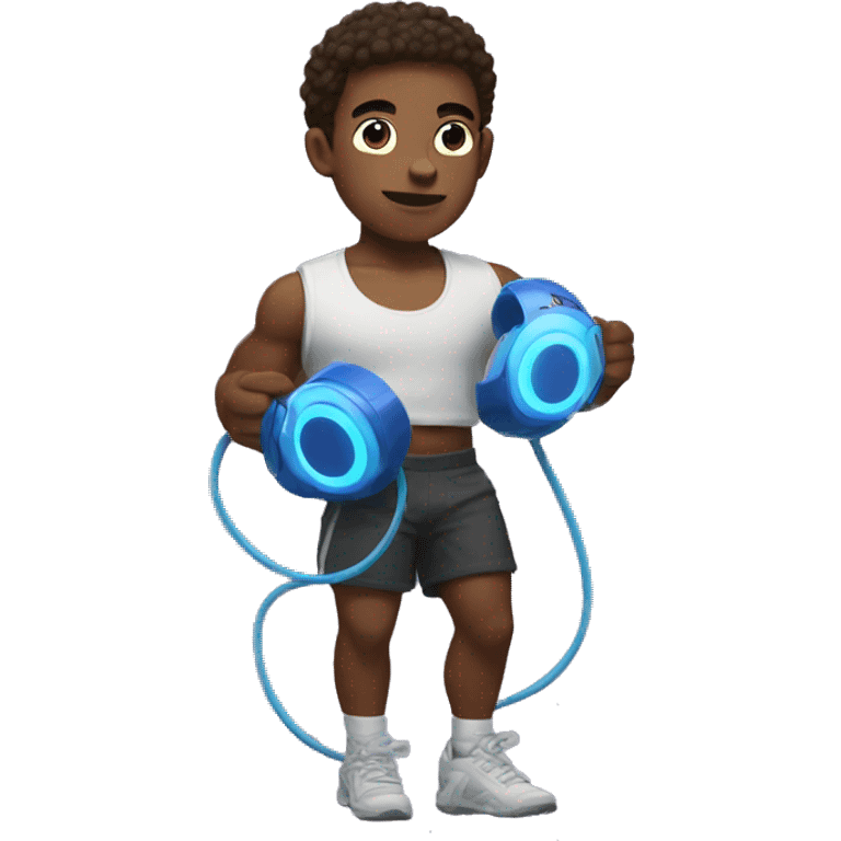 Buff boy with a PlayStation 5 emoji