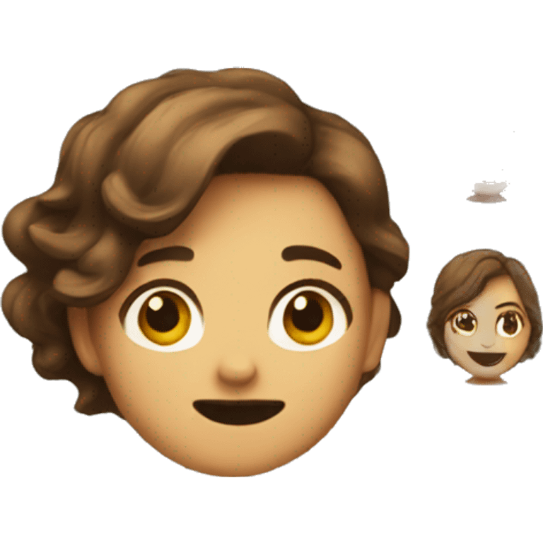 make a emoji with short brown hair and without a mustage emoji