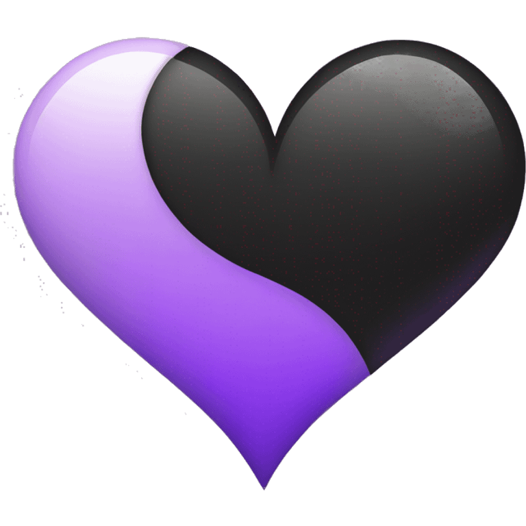 Half black and half purple split heart emoji