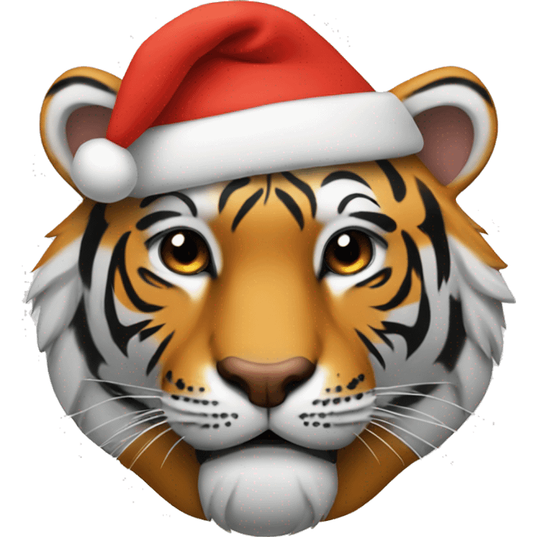 tiger with Santa hat emoji