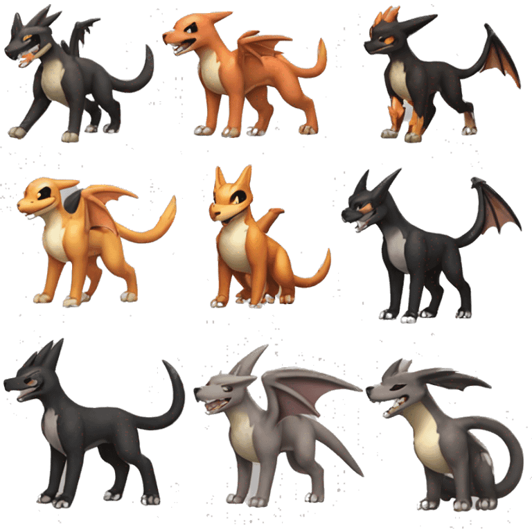  Cool Edgy Houndoom-Charizard-Cubone-Fakémon  emoji