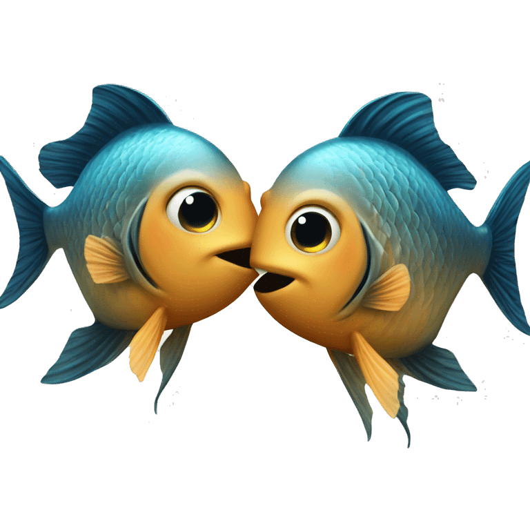 Two fish kiss each other  emoji