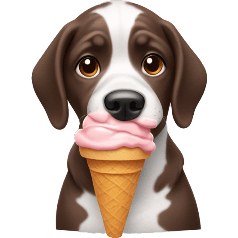 Dog eating ice cream emoji