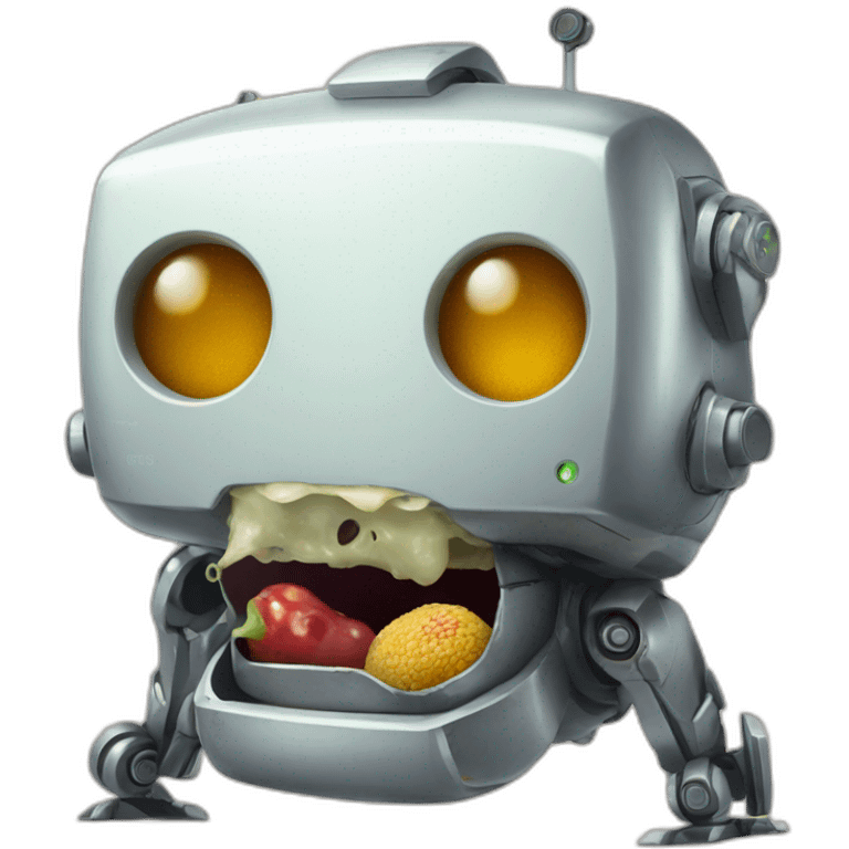 robot with dregs of food in its mouth emoji