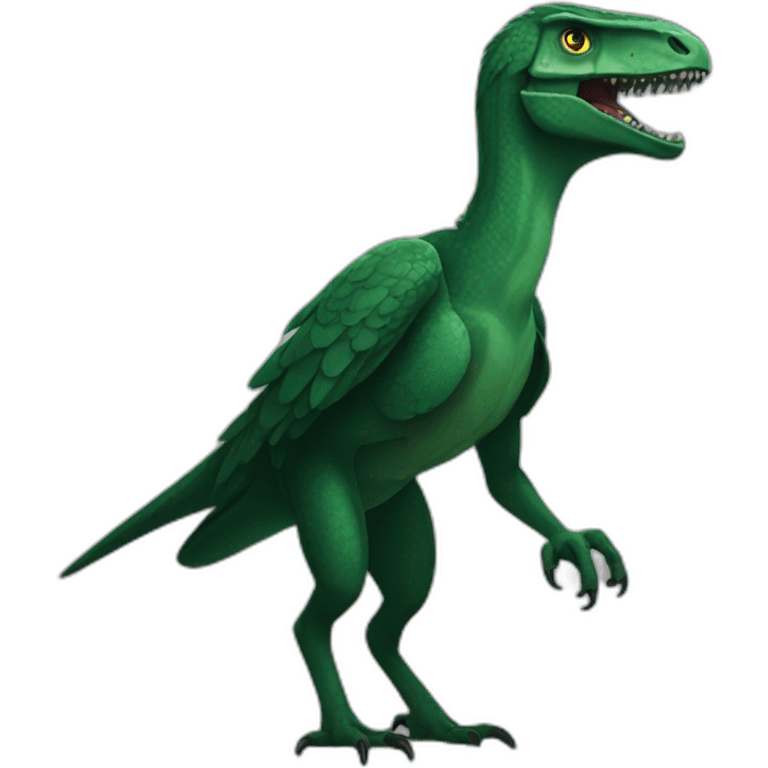 dark green raptor party emoji