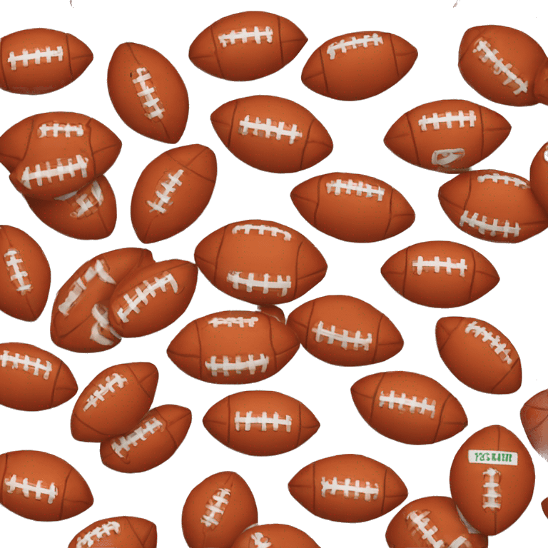 A football made of pepperoni pizza emoji