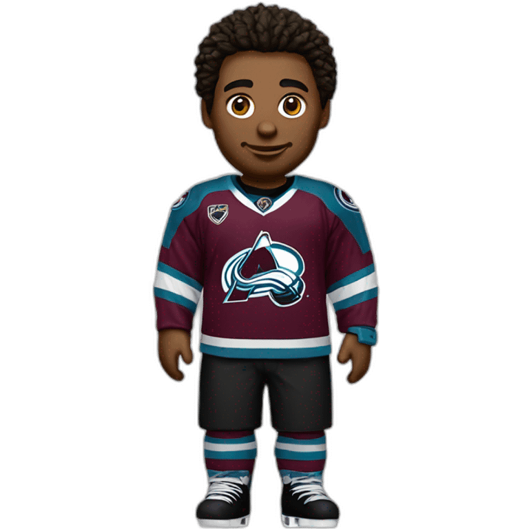 gamer with Colorado avalanche jersey emoji