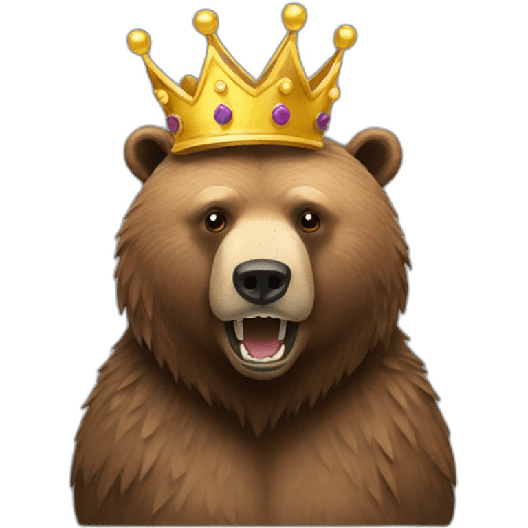 Grizzly bear with crown emoji