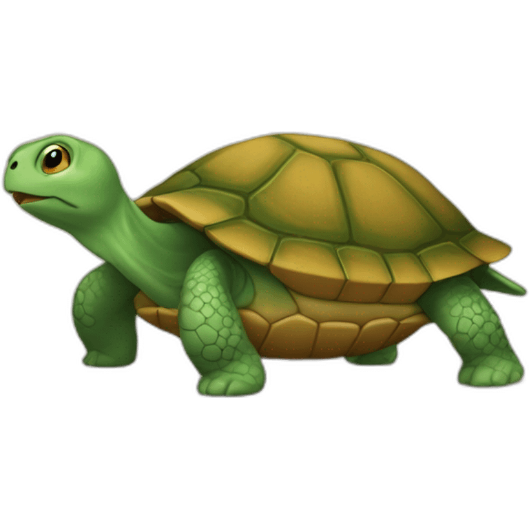 Chat sur le dos d'une tortue emoji