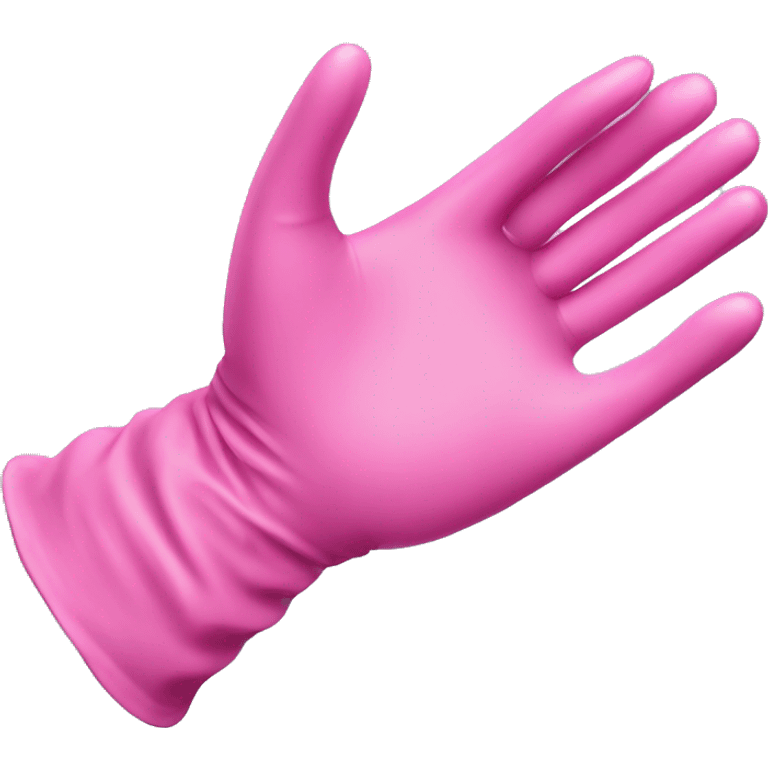 Realistic pink latex gloved hands isolated.  emoji