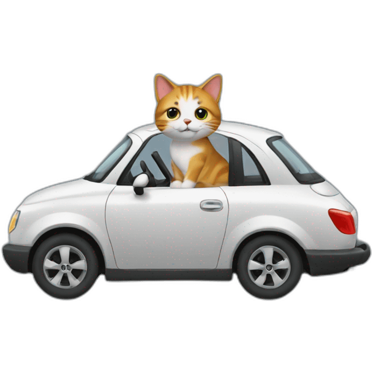 Car Driving cat emoji