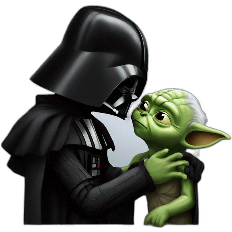 Dark Vador kissing yoda emoji