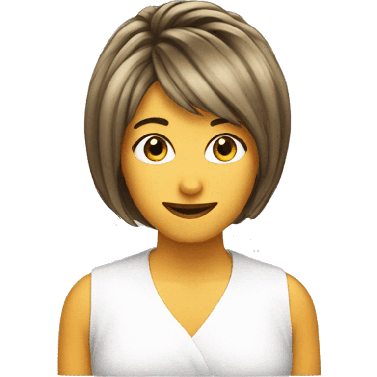 the Rachel haircut season 4, golden brown,  emoji