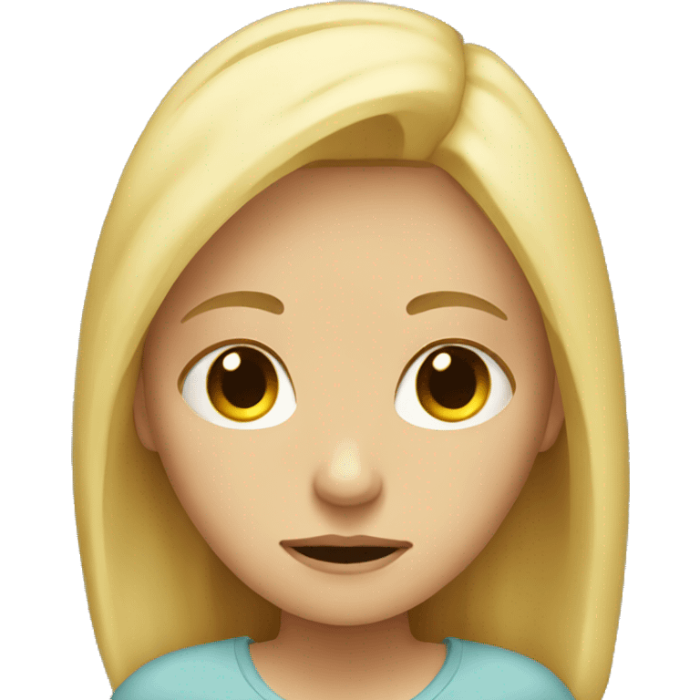 Blonde girl acting depressed emoji