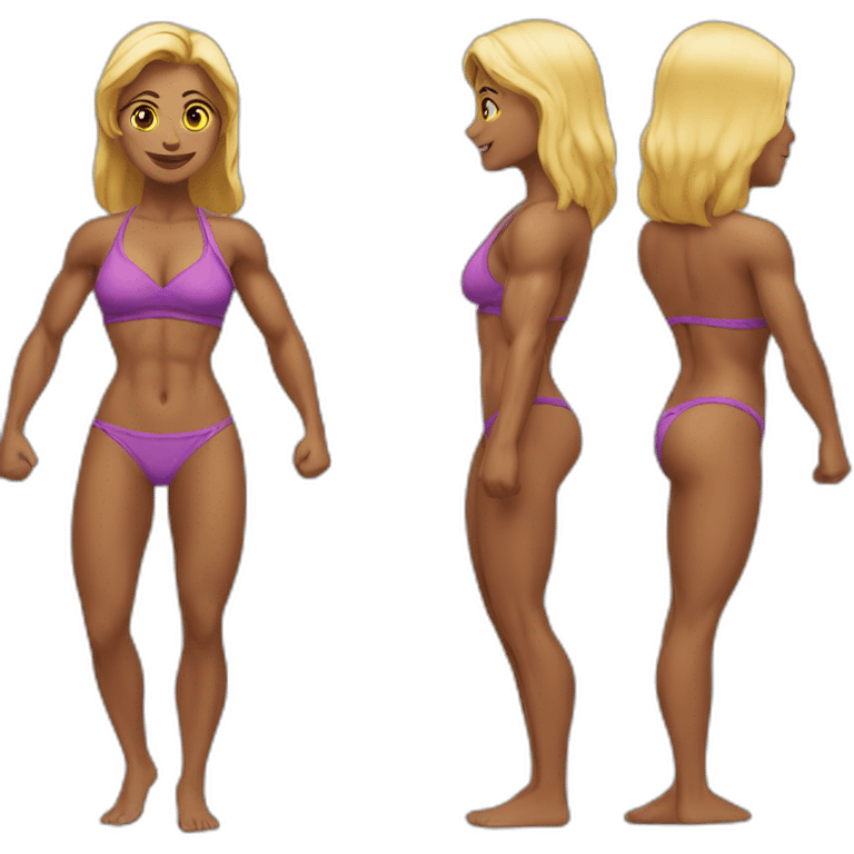 Muscular woman bikini emoji