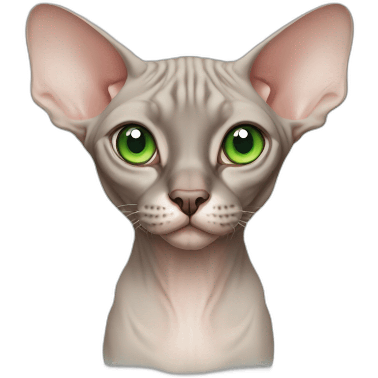 canadian sphynx with green eyes emoji