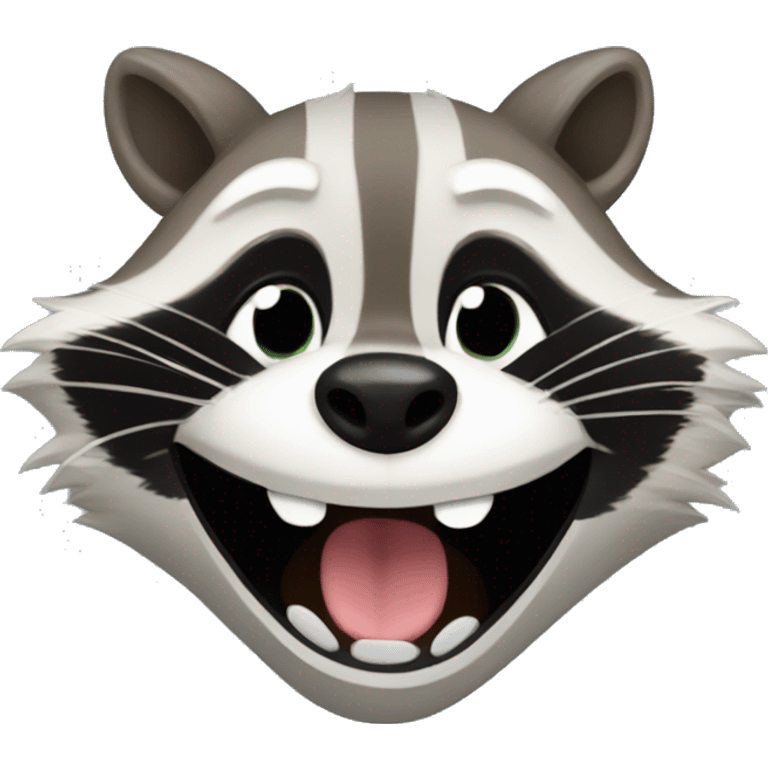 Raccoon laughing hard emoji