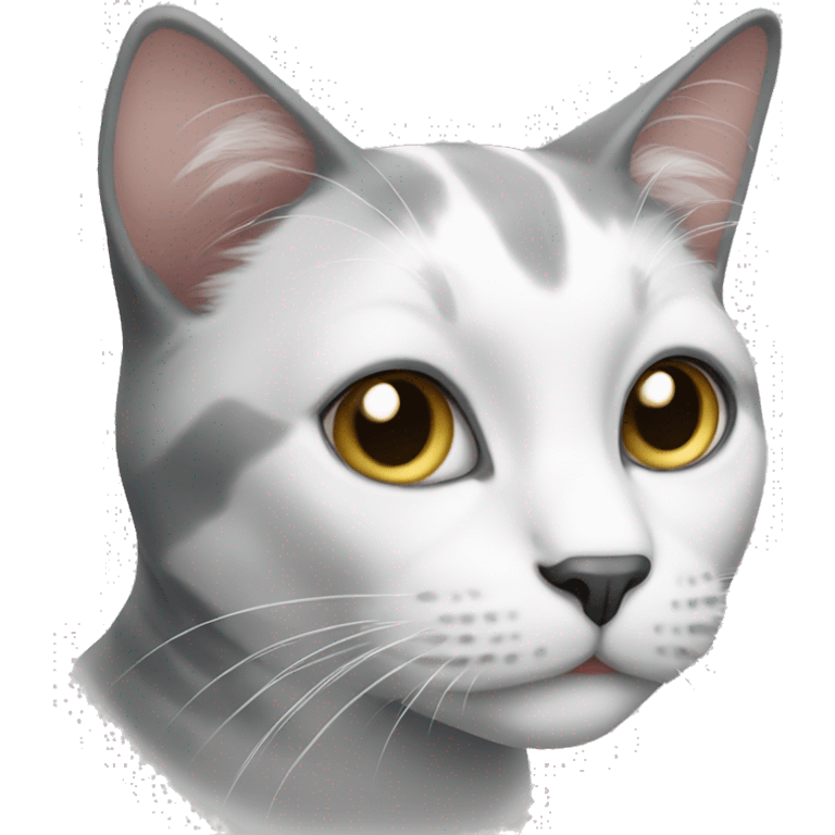 Grey and white cat emoji