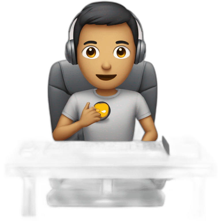 persona sentado en una computadora emoji