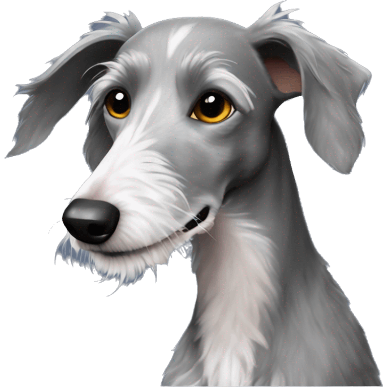  black scruffy hair happy bedlington whippet emoji