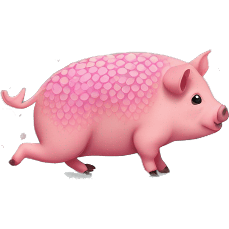 retro groovy hippie trippy floral patterns on a pig armadillo centipede emoji