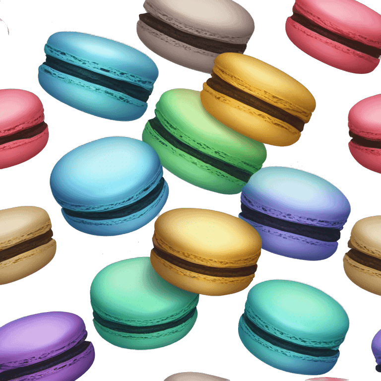 Realistic metallic silver macaroon with gradient colorful filling  emoji