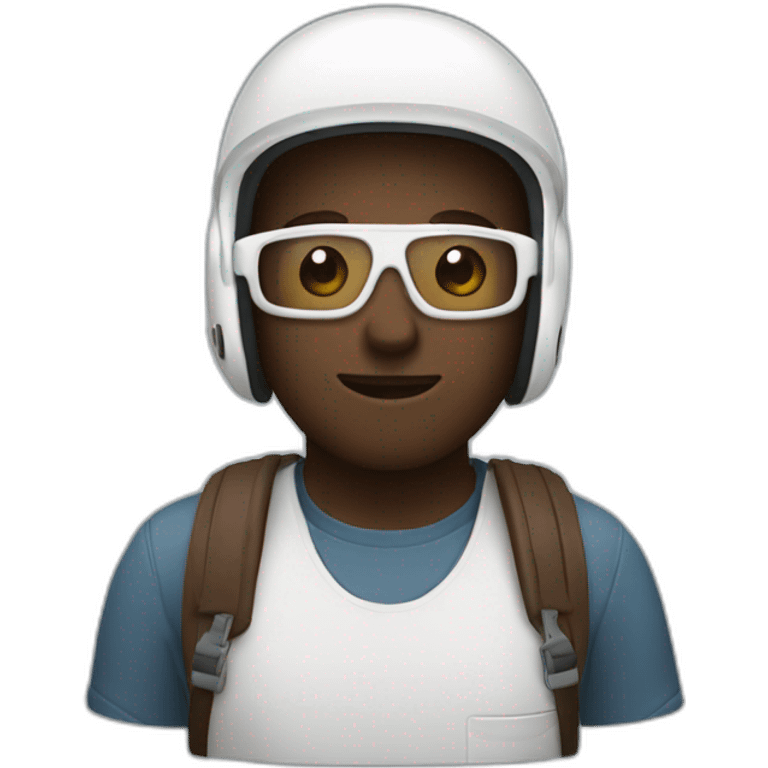 programmer with white helmet con chocolate emoji