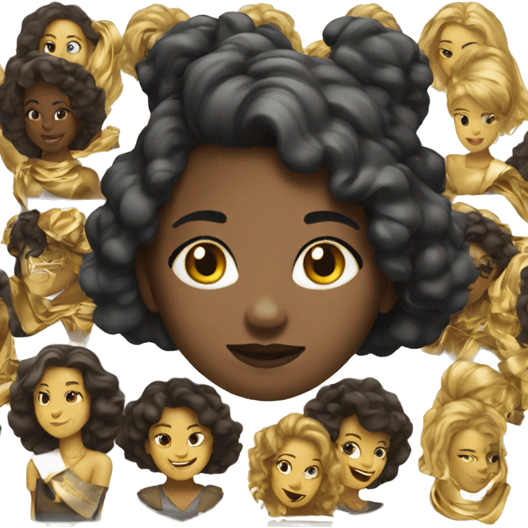 black girl with gold YouTube subscriber plaque emoji