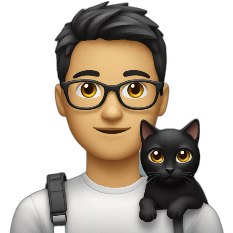 young software engineer with black cat emoji