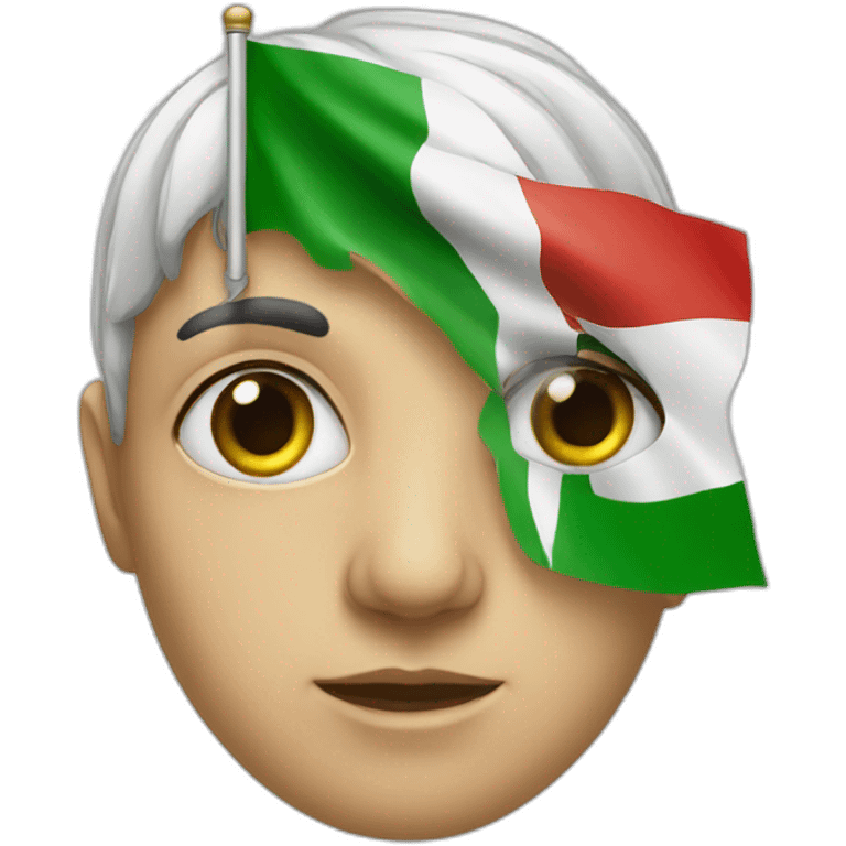 Eyes holding Italian flag emoji