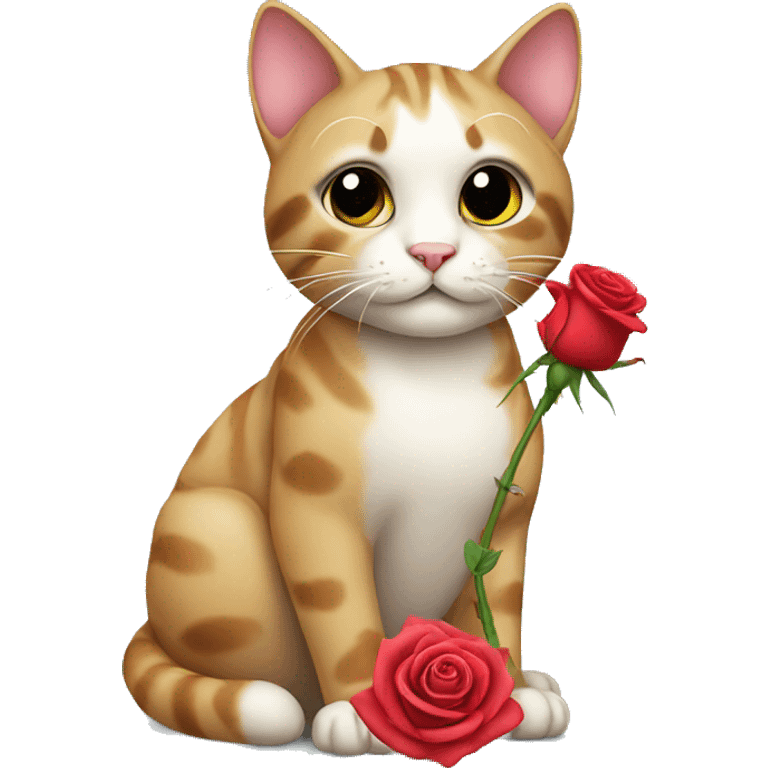 Cat with rose emoji