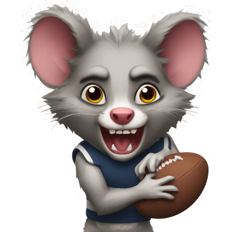 angry \possum playing rugby emoji