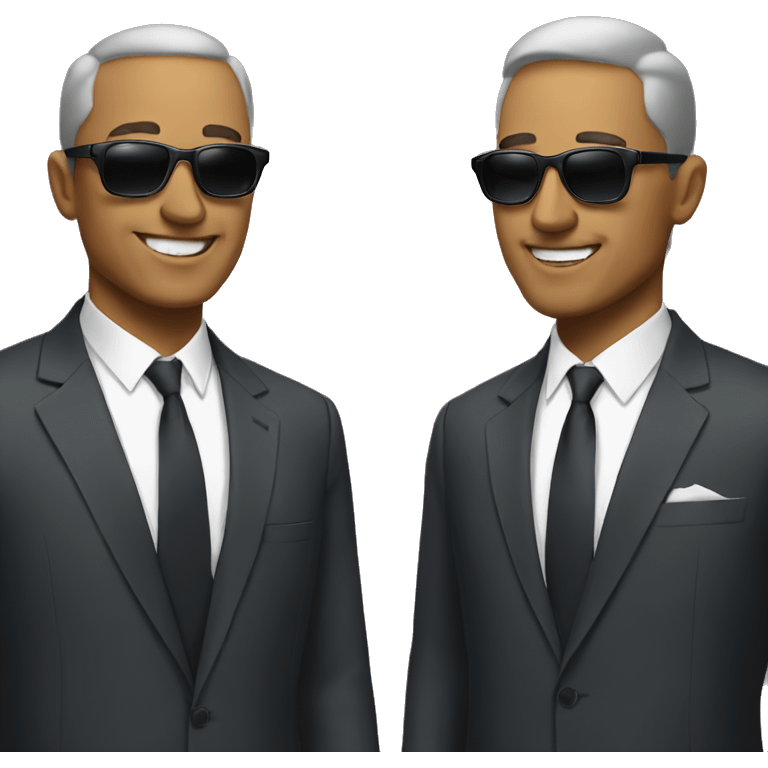 Two men in suits with sunglasses emoji