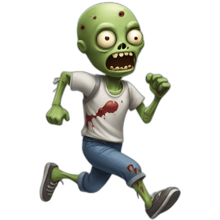 Small cartoon zombie running emoji