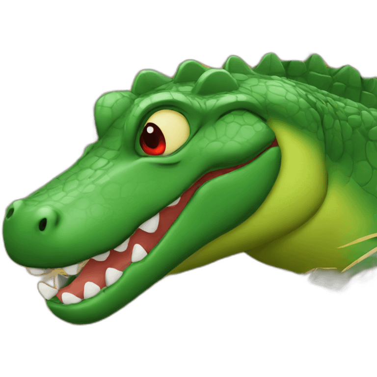 Aligator with hay red emoji