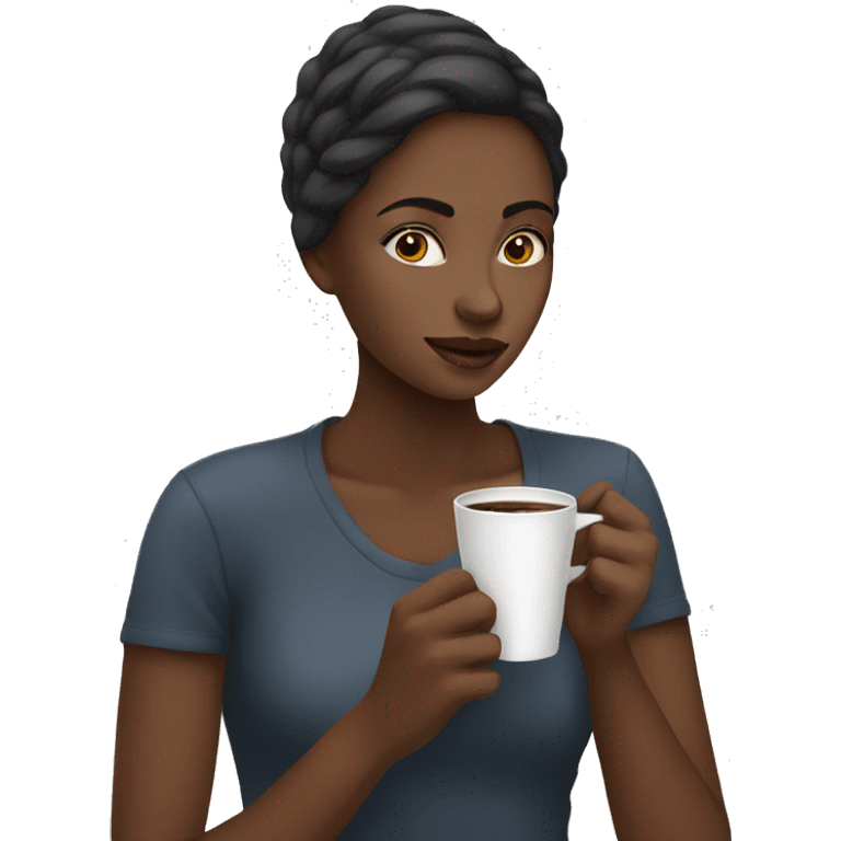 girl drinking coffee emoji