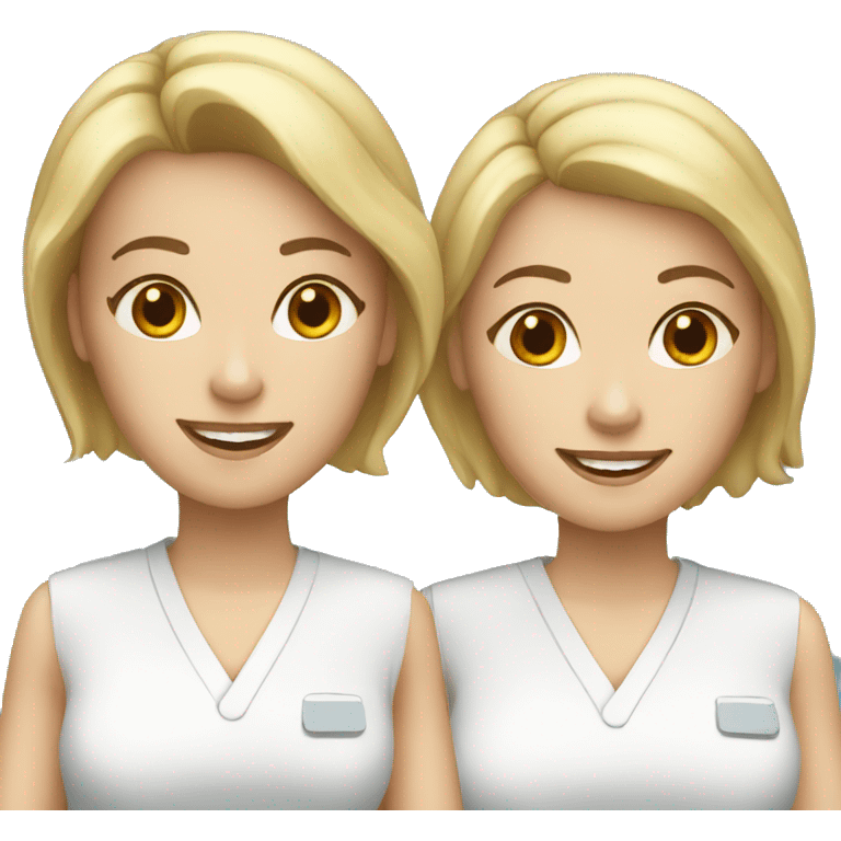 three white female nurses emoji